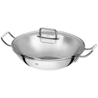 FRIGIDEIRA WOK SEM REVESTIMENTO E TAMPA DE VIDRO, 32CM