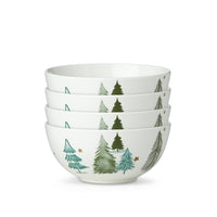Kit 04 Tigela de Porcelana - Estampa Árvore de Natal