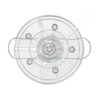 Rechaud Giratório Com 6 Compartimentos Aço Inox e Vidro 52cm