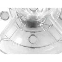 Rechaud Giratório Com 6 Compartimentos Aço Inox e Vidro 52cm
