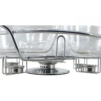 Rechaud Giratório Com 6 Compartimentos Aço Inox e Vidro 52cm